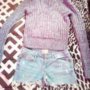 Aeropostale Sz 3 Jean Short, Cut off - Rue 21 XL fits small Sweater Hoody